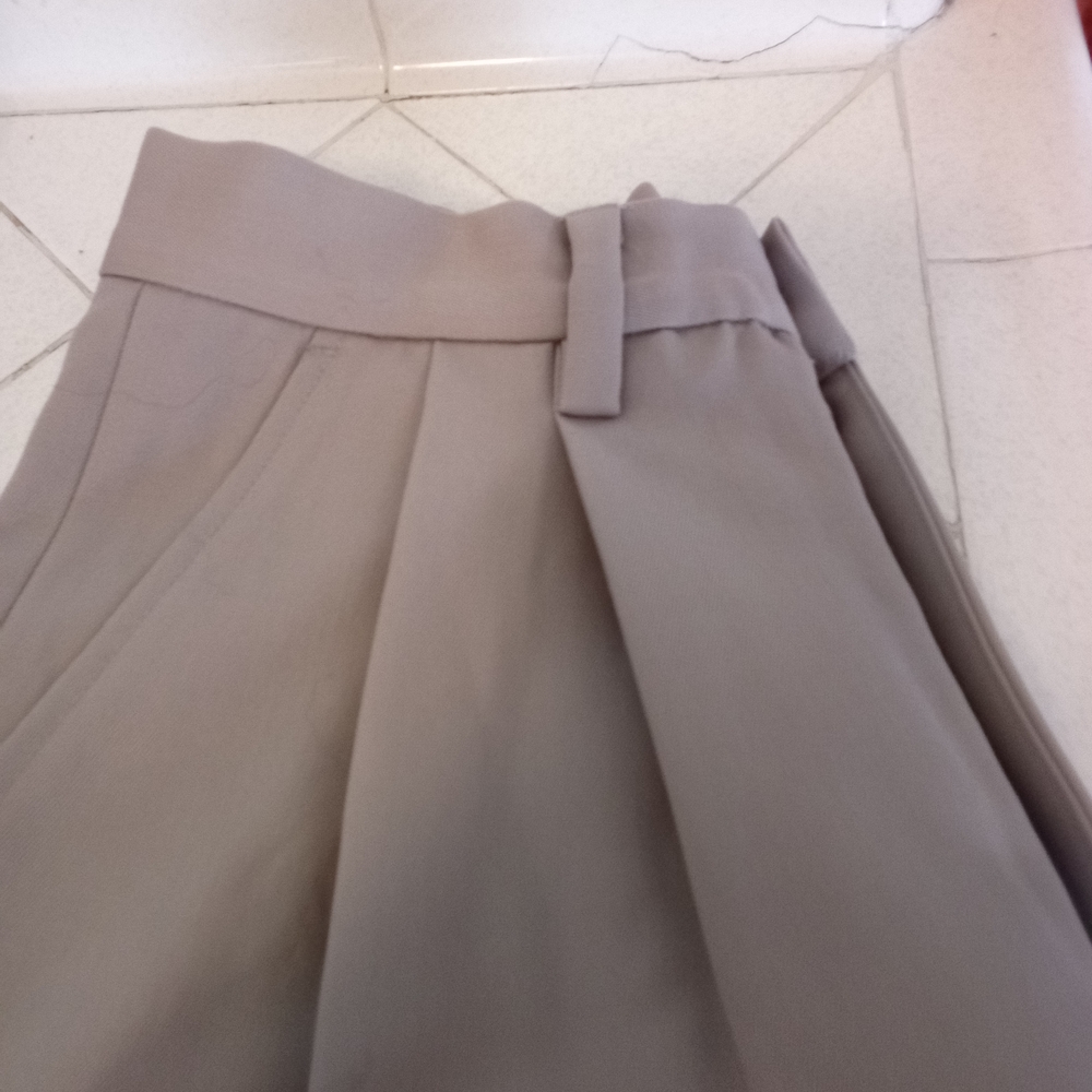 Chic Taupe Pleated Skirt